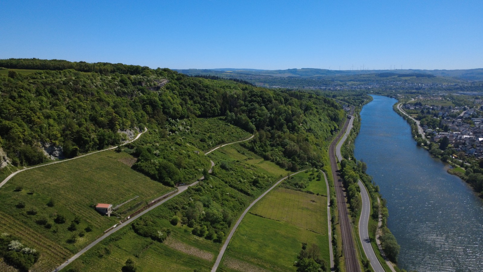 Weinberge Moseltal Luftaufnahme